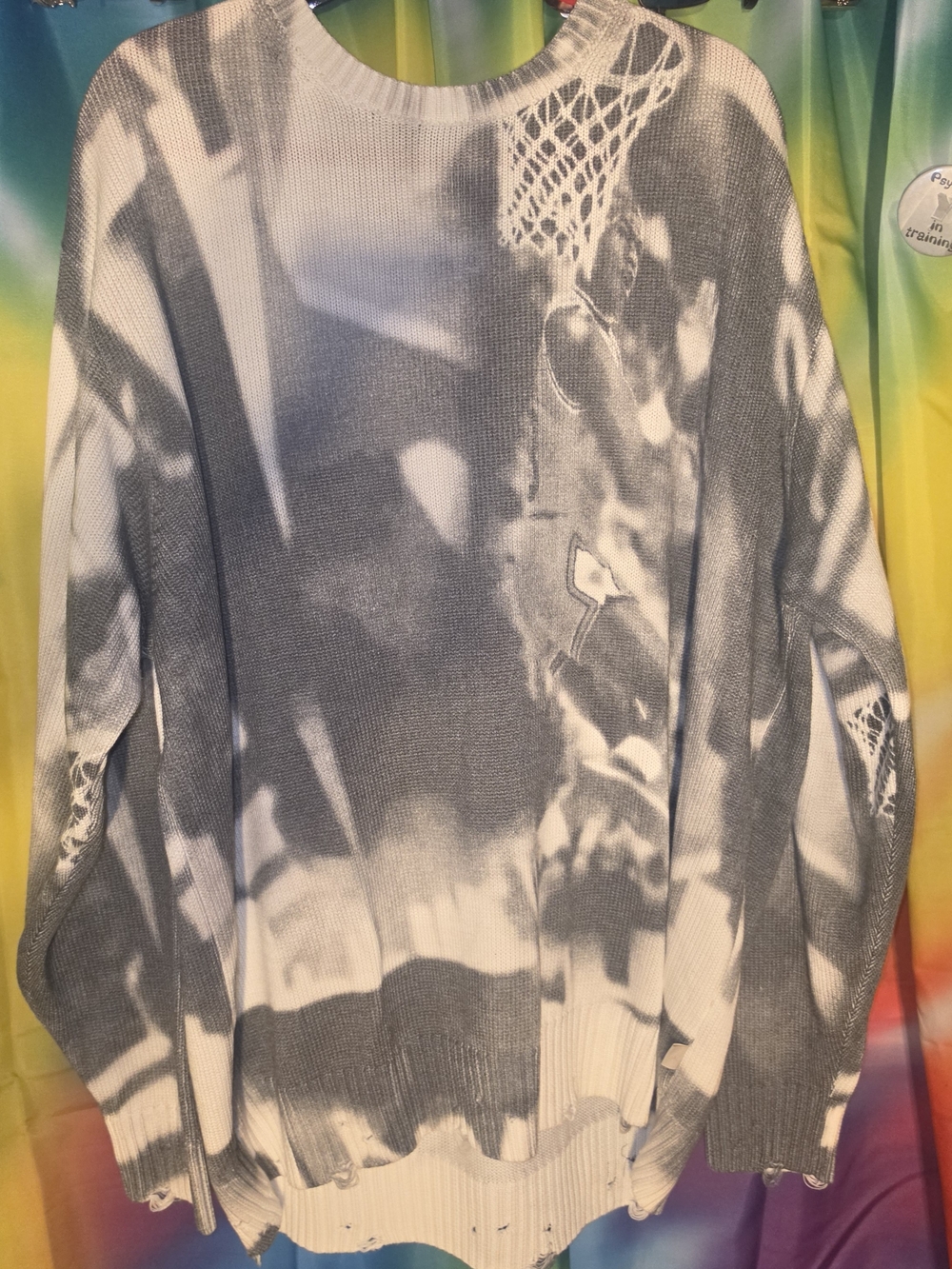*New* Air Jordan Gray and White Tie-Dye Crewneck Sweater - Men (Open To Offers) - Picture 3 of 5